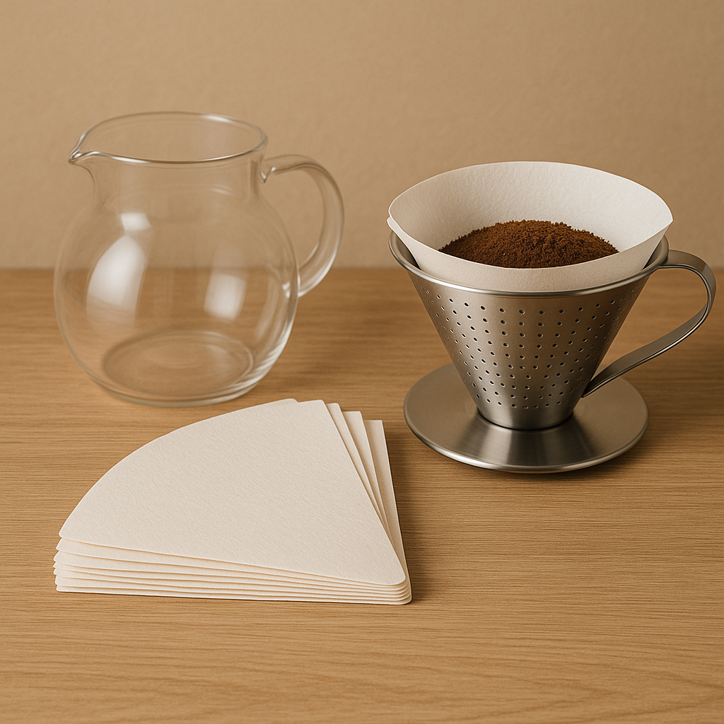 V60 ve Chemex uyumlu filtre kağıdıyla berrak kahve demleme görseli